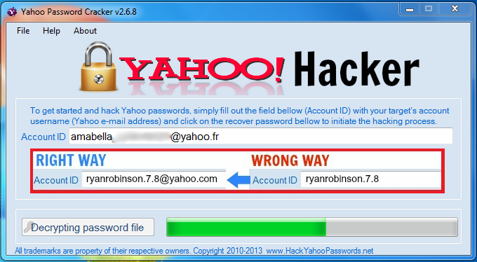 Yahoo Mail Password Recovery Hack